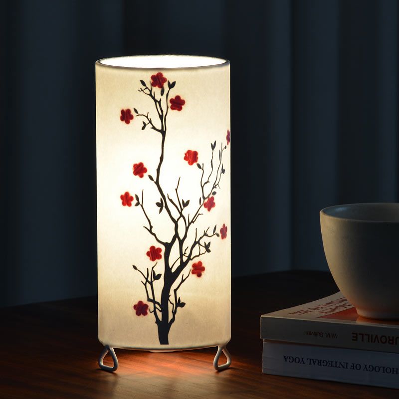 Japanese Cherry Blossom Table Lamp, Japanese Shoji Table Lamp